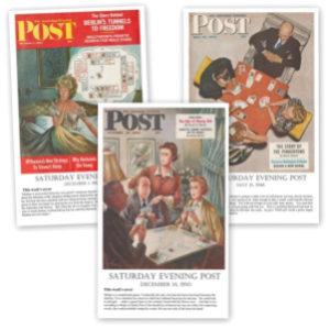 Set of 3 Saturday Evening Post Bridge Posters